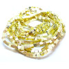 Perles forme CUBE 4mm, Pierre de lave métallisé finition Doré