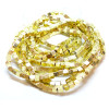 Perles forme CUBE 4mm, Pierre de lave métallisé finition Doré