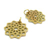 Pendentif avec anneau, Fleur Mandala, Acier Inoxydable 304, finition Doré , Placage PVD