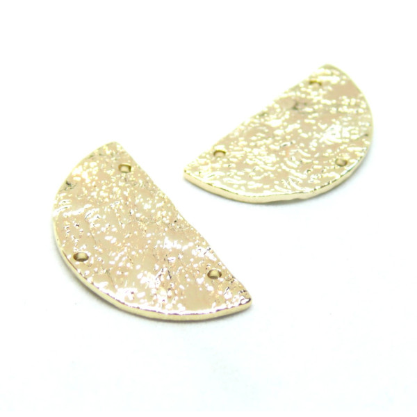 Multi-connecteurs chandelier, Demi cercle 22.5mm, Laiton finition Doré à l'or fin 18K