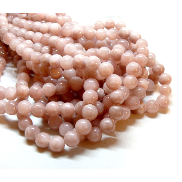Perles Ronde, Jade Vieux Rose Laiteux 8mm, couleur YXS05