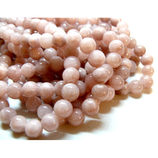 Perles Ronde, Jade Vieux Rose Laiteux 8mm, couleur YXS05