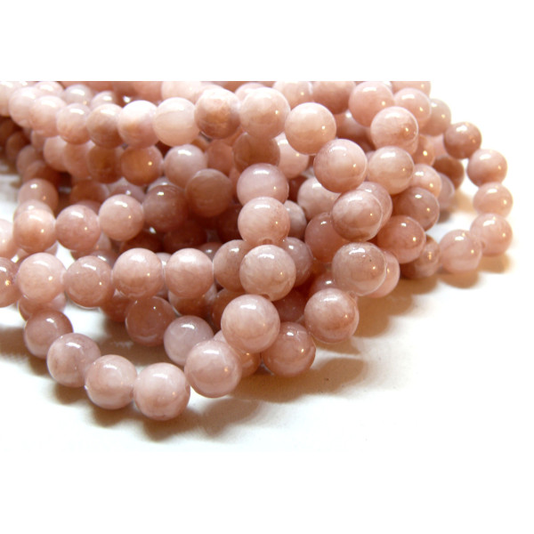 Perles Ronde, Jade Vieux Rose Laiteux 8mm, couleur YXS05