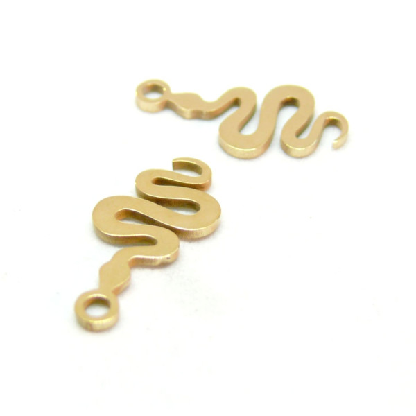 Pendentifs Serpent 17mm, Acier Inoxydable, finition Doré