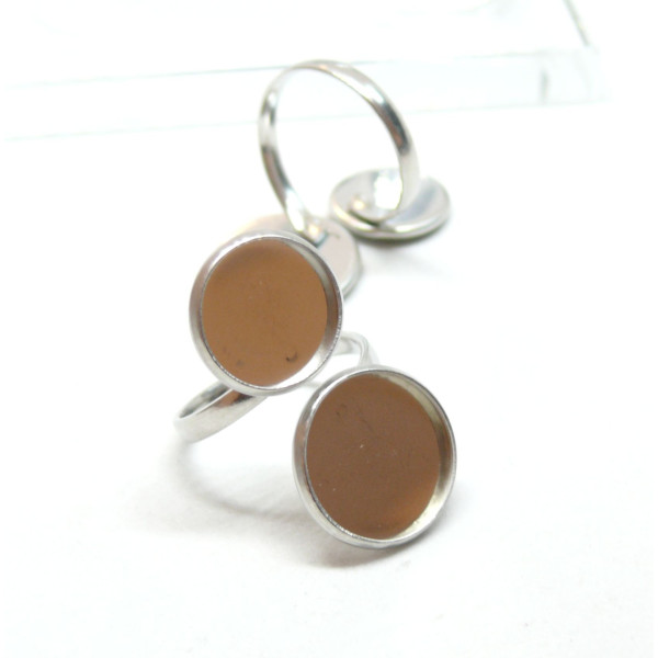 Supports de Bague Double 14 et 8mm, Acier Inoxydable 304 finition Argenté