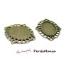 Pendentifs, connecteur retro ovale en 18 par 25mm, laiton finition BRONZE