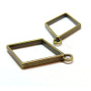 Pendentifs forme Géométrique, Losange 40mm, métal finition Bronze, pour inclusion Résine