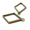 Pendentifs forme Géométrique, Losange 40mm, métal finition Bronze, pour inclusion Résine