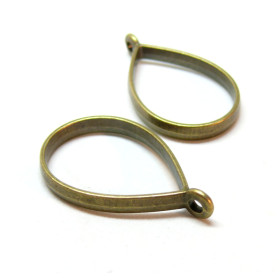 Pendentifs forme Géométrique, Goutte 34mm, métal finition Bronze, pour inclusion Résine....