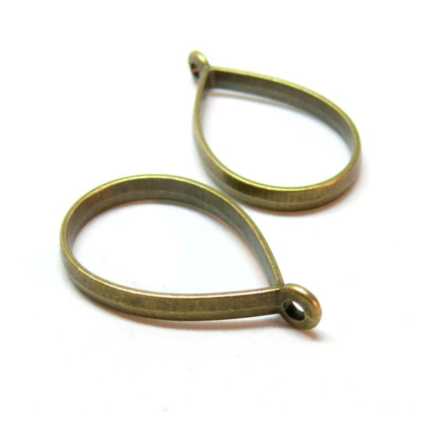 Pendentifs forme Géométrique, Goutte 34mm, métal finition Bronze, pour inclusion Résine....