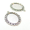 Supports de pendentif ARTY, Ovale 18 par 25mm, métal finition Argent Antique
