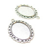 Supports de pendentif ARTY, Ovale 18 par 25mm, métal finition Argent Antique