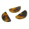 Pendentifs Demi Cercle 23.5mm, Acétate effet Carapace de Tortue