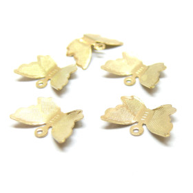 BU112312151501113530 – Lot de 4 Pendentifs Papillon 3D 15mm – Acier Inoxydable 304 Doré REF 8