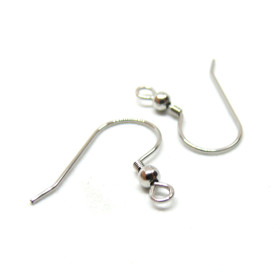 Boucles d'oreille Crochet, Acier Inoxydable 316 finition Argent, placage Ionique
