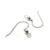 Boucles d'oreille Crochet, Acier Inoxydable 316 finition Argent, placage Ionique