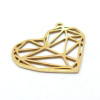 Pendentif Cœur 26mm,  Acier Inoxydable 304 finition Doré
