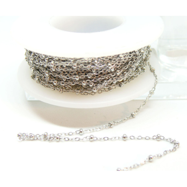 Chaîne maille 1.5 par 1.2mm,  Acier Inoxydable 304 finition Argenté