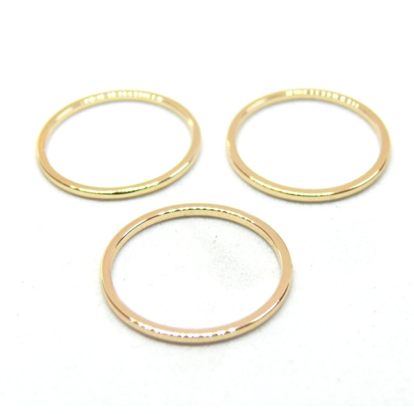 Anneaux fermés 16mm Cuivre, finition Doré à l'or fin 18K