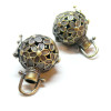 Pendentif Cage Bola de Grossesse, Multi Fleurs 25mm pour Bola 14mm, laiton finition Bronze