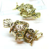 Pendentif Cage Bola de Grossesse, Chouette, Hibou 18mm, finition Bronze Doré