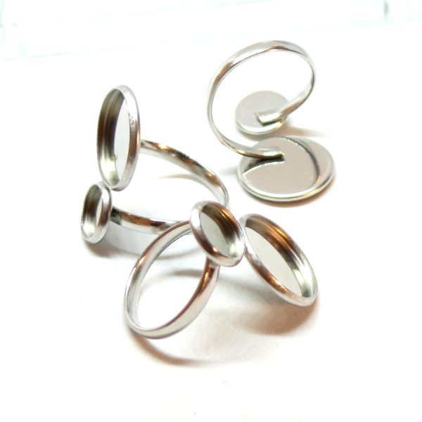 Supports de Bague Double 14 et 8mm, Acier Inoxydable 304 finition Argenté