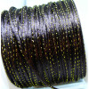 Cordon Marron et fil métallisé doré 2mm coloris 738