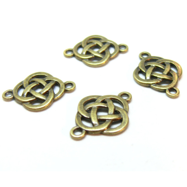 Pendentifs connecteur Nœud Coréen, métal finition Bronze, DIY BRONZE
