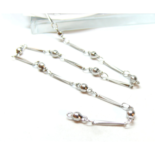 Chaine, maille Tige et bille, Acier Inoxydable 304, finition Argenté