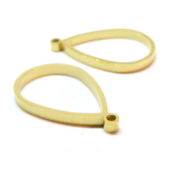 H11K20814G – Lot de 1 Pendentif Goutte Géométrique 32mm – Acier Inoxydable 304 Doré 24K Placage IONIQUE