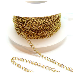 Chaîne Maille Cheval 4x3 mm – Acier Inoxydable 304 Doré à l’Or fin 18K, IONIQUE