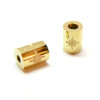 Perle Intercalaire, Tube 8 par 6mm avec Etoile, Acier Inoxydable 304, finition Doré à l'or fin 14K