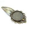 Supports de barrette clip ARTY avec Fleur 20mm, laiton finition Bronze, DIY Bijoux