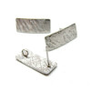 Boucles d'oreilles Puce Rectangle Martelée 20mm, avec anneau d'attache, Acier inoxydable 304 finition Argenté