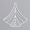 Estampes, pendentif filigrane Eventail Art Déco 40 par 45mm, Coloris BLANC, DIY bijoux