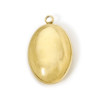Pendentif Ovale 3D, Acier Inoxydable 304, finition Doré à l'or fin 14K, placage PVD