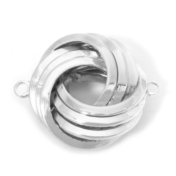 Connecteur, forme géométrique, Noeud d'amour 14m, Laiton finition PLATINUM,  pour création de bijoux raffinés