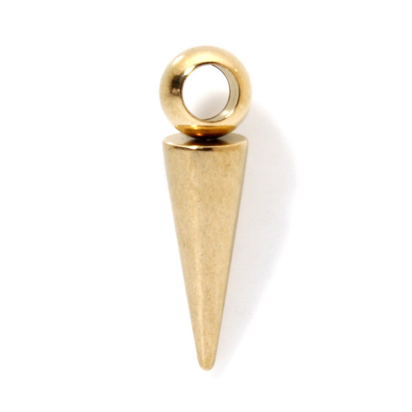 Pendentifs, forme géométrique, Cône 21mm, Acier Inoxydable 304 finition Doré , placage PVD
