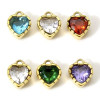 Pendentif Coeur Travaillé  avec Strass 6.5mm, Acier Inoxydable 304 finition Doré, pour bijoux raffinés