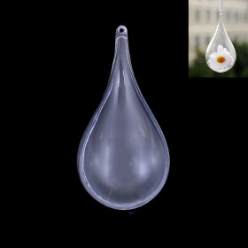 Pendentifs Plastique, forme Goutte 11mm par 5mm, à remplir et à accrocher avec un ruban