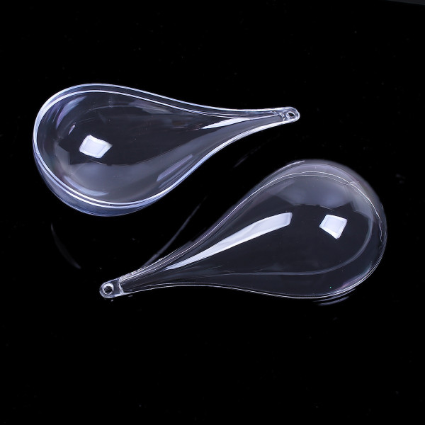 Pendentifs Plastique, forme Goutte 11mm par 5mm, à remplir et à accrocher avec un ruban