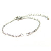 Bracelets ajustable avec chaine d'extension 14cm maille 2mm en Acier Inoxydable 304 coloris Argent Platine Rhodié
