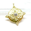 Pendentif, Boho chic, Etoile avec rhinestone 20mm,  Acier Inoxydable 304, Doré à l'or fin 18K, placage PVD