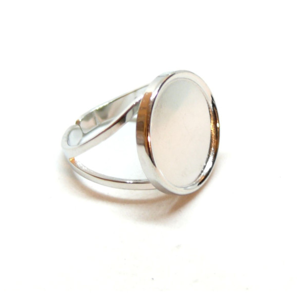 Support de Bague Ronde 16 mm anneau double, Acier Inoxydable 304 finition Argenté