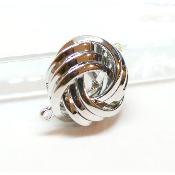 Connecteur, forme géométrique, Noeud d'amour 14m, Laiton finition PLATINUM,  pour création de bijoux raffinés