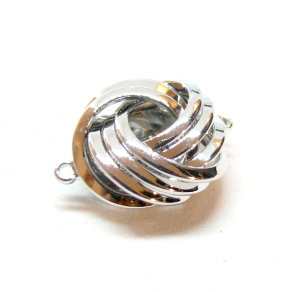 Connecteur, forme géométrique, Noeud d'amour 14m, Laiton finition PLATINUM,  pour création de bijoux raffinés
