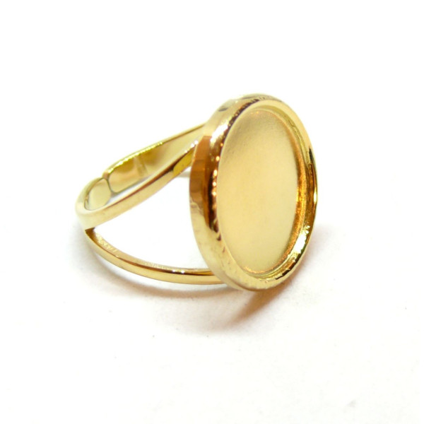 Support de Bague Ronde 16 mm anneau double, Acier Inoxydable 304 finition Doré, placage PVD