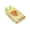 Pendentif, Rectangle "All you need is love" 27mm, Laiton finition Doré à l'or fin 18K avec Zirconium
