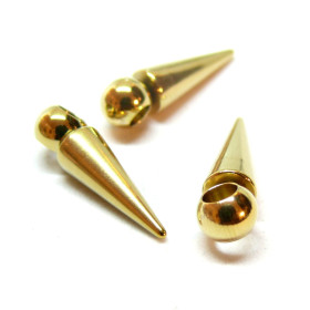 Pendentifs, forme géométrique, Cône 21mm, Acier Inoxydable 304 finition Doré , placage PVD