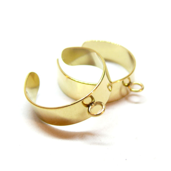 Supports de Bague largeur 6 mm avec un anneau, ACIER INOXYDABLE finition Doré, placage PVD